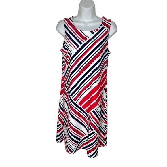 Jude Connally Beth Striped Mini Dress Sleeveless Stretch Red White Blue Small - Picture 1 of 10